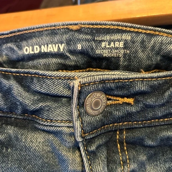 Old Navy Dark Blue Flare Jeans - Picture 3 of 6